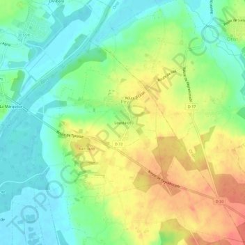 Mappa topografica Loustalot, altitudine, rilievo