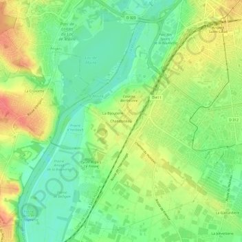 Mappa topografica Chandoiseau, altitudine, rilievo