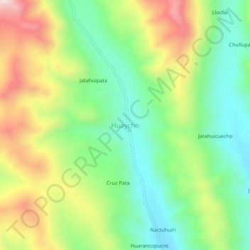 Mappa topografica Huaycho, altitudine, rilievo