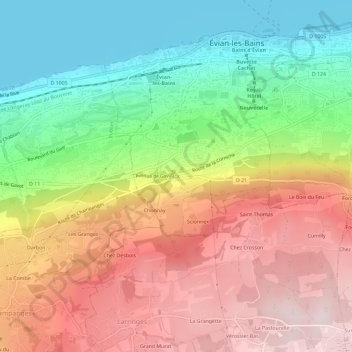 Mappa topografica L'X, altitudine, rilievo