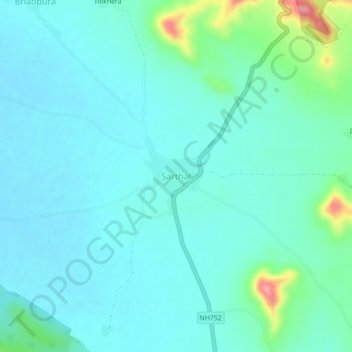 Mappa topografica Sarthal, altitudine, rilievo
