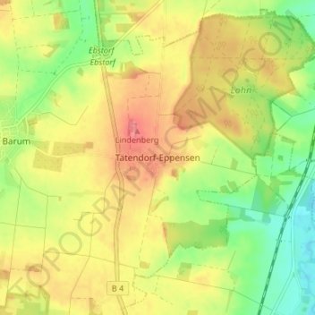 Mappa topografica Tätendorf-Eppensen, altitudine, rilievo
