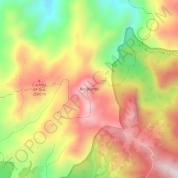 Mappa topografica Río Blanco, altitudine, rilievo