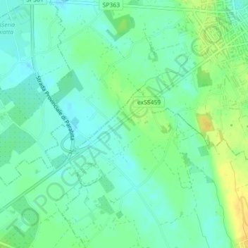 Mappa topografica Monterrone, altitudine, rilievo