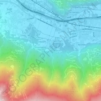 Mappa topografica Vignassa, altitudine, rilievo