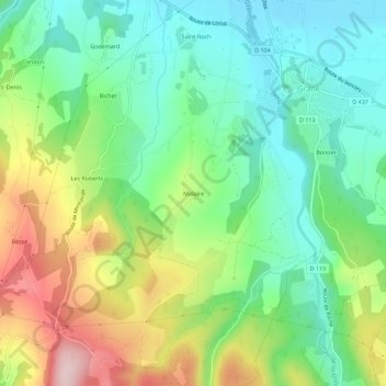 Mappa topografica Malaire, altitudine, rilievo