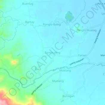 Mappa topografica Bantocaling, altitudine, rilievo