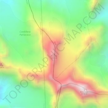 Mappa topografica Sullcon, altitudine, rilievo