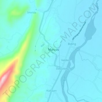 Mappa topografica Lydia, altitudine, rilievo