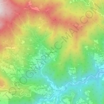 Mappa topografica Drusco, altitudine, rilievo
