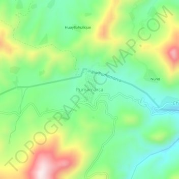 Mappa topografica Pumamarca, altitudine, rilievo