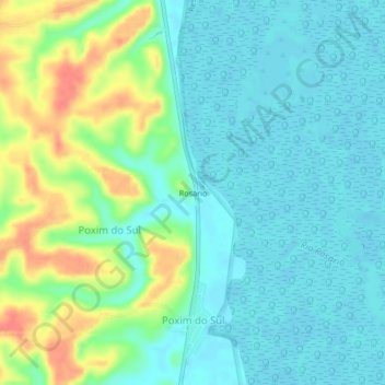 Mappa topografica Rosário, altitudine, rilievo