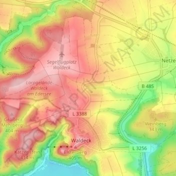 Mappa topografica Dringe, altitudine, rilievo