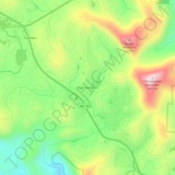 Mappa topografica High Hampton, altitudine, rilievo