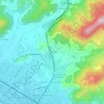 Mappa topografica Colle di Sotto, altitudine, rilievo