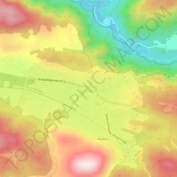 Mappa topografica Altipiani Di Arcinazzo, altitudine, rilievo