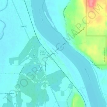 Mappa topografica Usk, altitudine, rilievo