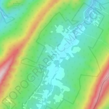Mappa topografica Perry, altitudine, rilievo