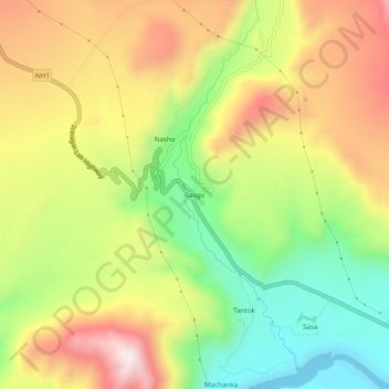 Mappa topografica Basgo, altitudine, rilievo