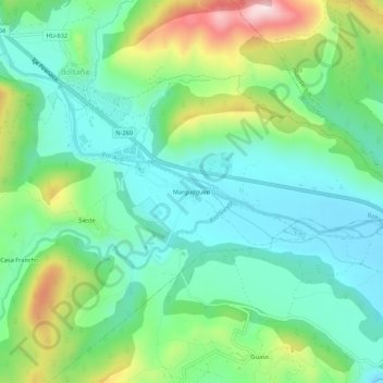 Mappa topografica Margudgued, altitudine, rilievo