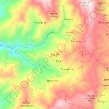 Mappa topografica Besao, altitudine, rilievo