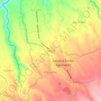 Mappa topografica Tabora, altitudine, rilievo