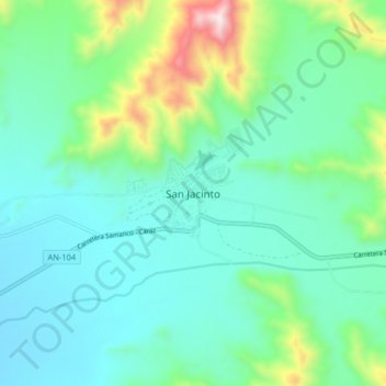 Mappa topografica San Jacinto, altitudine, rilievo