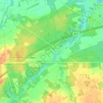 Mappa topografica Aumühle, altitudine, rilievo