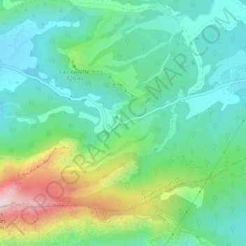 Mappa topografica Col de Portes, altitudine, rilievo