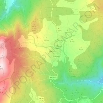 Mappa topografica Os Muros, altitudine, rilievo