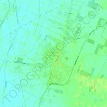 Mappa topografica San Matteo della Decima, altitudine, rilievo