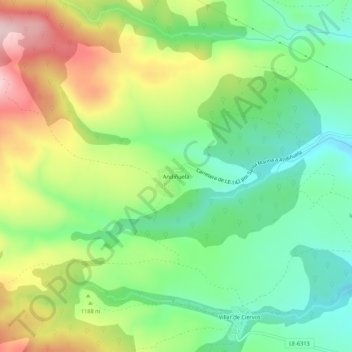 Mappa topografica Andiñuela, altitudine, rilievo