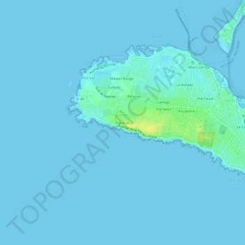 Mappa topografica Pré Gras, altitudine, rilievo