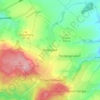 Mappa topografica Pohrsdorf, altitudine, rilievo