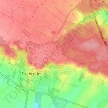 Mappa topografica Sainte-Gemme, altitudine, rilievo