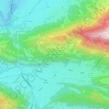 Mappa topografica Vorsäß Berg, altitudine, rilievo