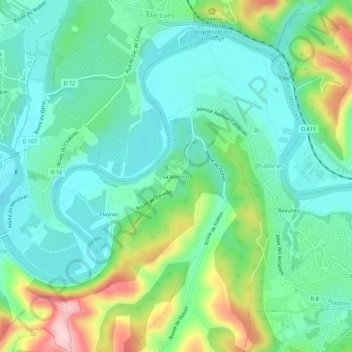 Mappa topografica Salapissou, altitudine, rilievo