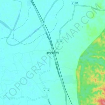 Mappa topografica Baraiyarhat, altitudine, rilievo