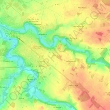 Mappa topografica La Borde, altitudine, rilievo