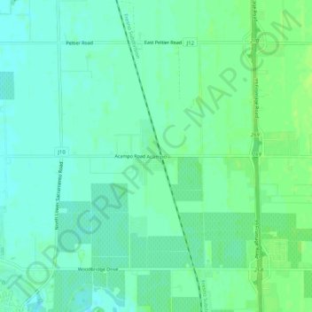 Mappa topografica Acampo, altitudine, rilievo