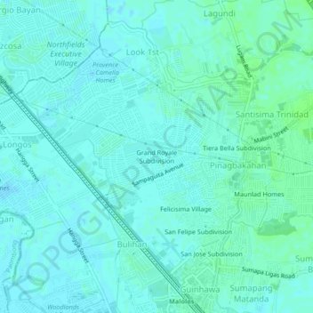 Mappa topografica Grand Royale Subdivision, altitudine, rilievo
