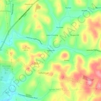 Mappa topografica Leckrone, altitudine, rilievo