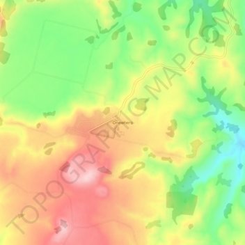 Mappa topografica Onewhero, altitudine, rilievo