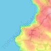 Mappa topografica Sennen Cove, altitudine, rilievo