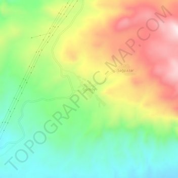 Mappa topografica Gözköy, altitudine, rilievo