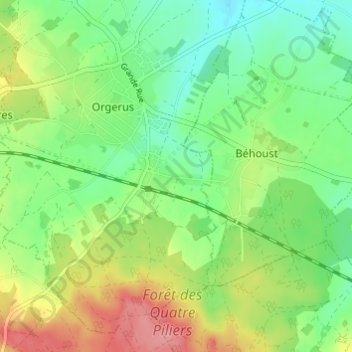 Mappa topografica Le Moutier, altitudine, rilievo