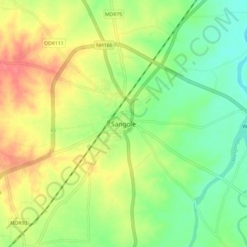 Mappa topografica Sangole, altitudine, rilievo