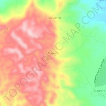 Mappa topografica Mapaco, altitudine, rilievo