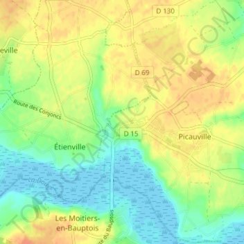 Mappa topografica Le Haras, altitudine, rilievo