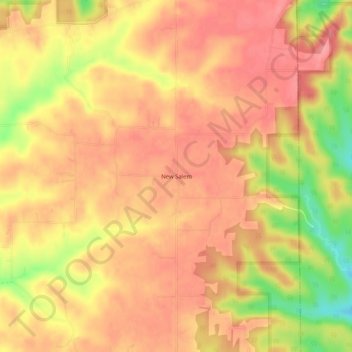 Mappa topografica New Salem, altitudine, rilievo